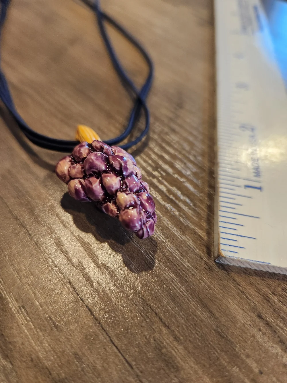 Vintage Artisan Handmade Grape Cluster Pendant Necklace Retro Jewelry Excellent!